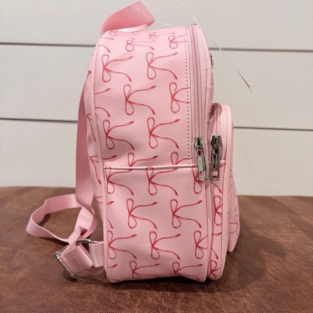 Madden Girl Pink Bow Mini Backpack Y2K Coquette NWT w/ Pouch Travel School